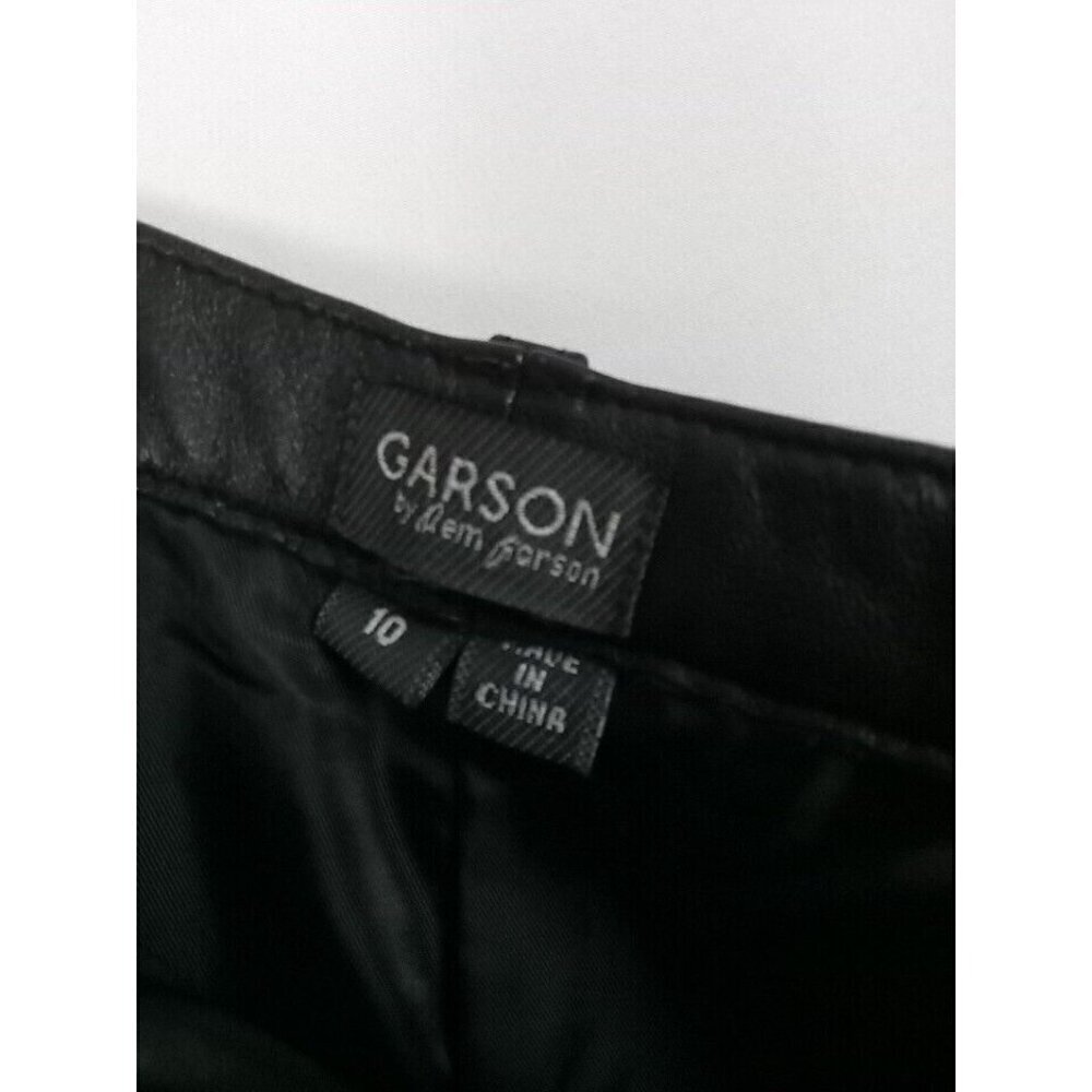 Garson Pants Women's Leather Size 10 Black Riding Motorcycle Biker - Picture 3 of 16